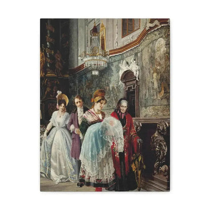 Johann Hamza (1850-1927) The christening - Canvas Wall Art 12″ x 16″ 1.25" - The Sticker Space