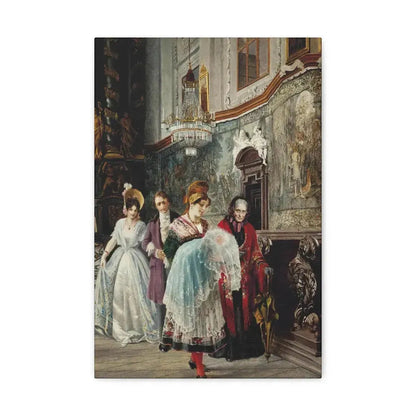 Johann Hamza (1850-1927) The christening - Canvas Wall Art 12" x 18" 1.25" - The Sticker Space