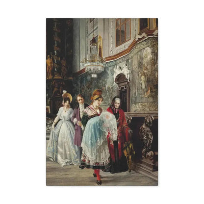 Johann Hamza (1850-1927) The christening - Canvas Wall Art 16″ x 24″ 1.25" - The Sticker Space