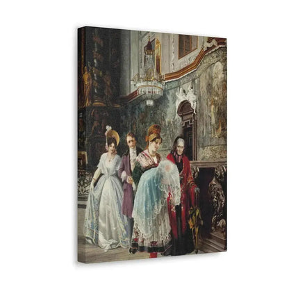 Johann Hamza (1850-1927) The christening - Canvas Wall Art - The Sticker Space