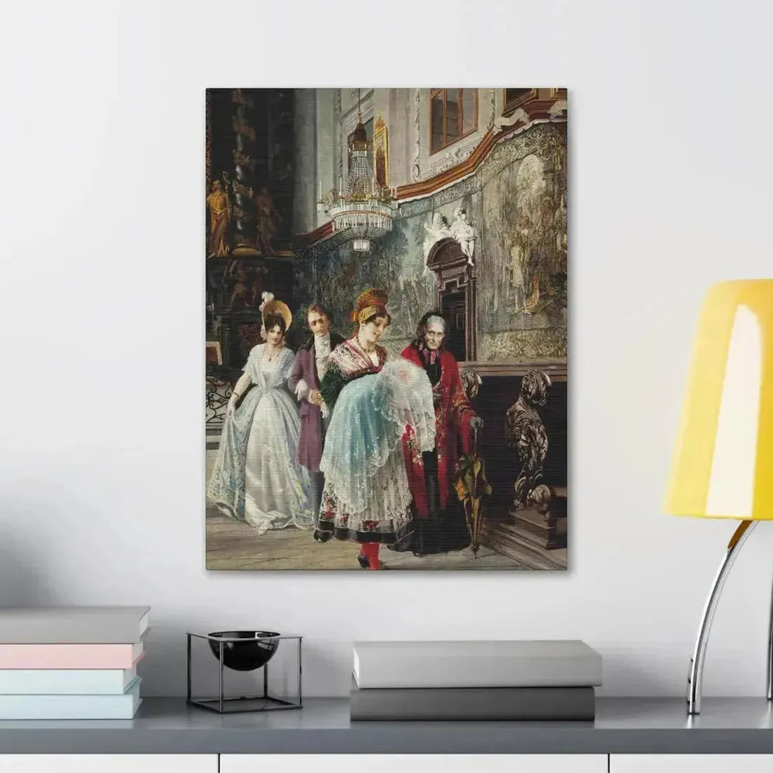 Johann Hamza (1850-1927) The christening - Canvas Wall Art - The Sticker Space