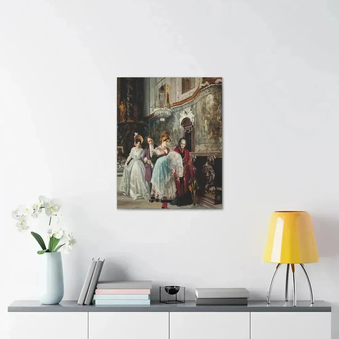 Johann Hamza (1850-1927) The christening - Canvas Wall Art - The Sticker Space