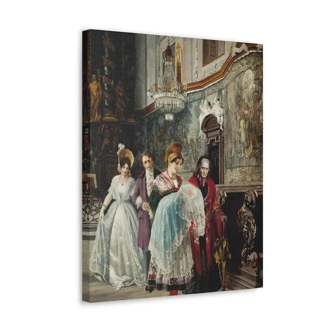Johann Hamza (1850-1927) The christening - Canvas Wall Art - The Sticker Space