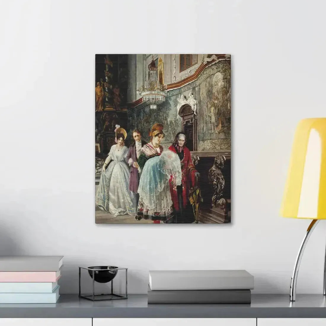 Johann Hamza (1850-1927) The christening - Canvas Wall Art - The Sticker Space