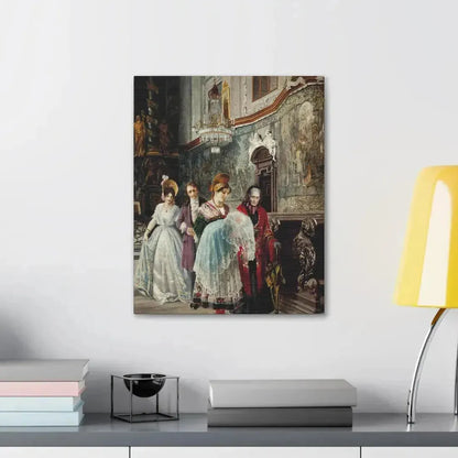 Johann Hamza (1850-1927) The christening - Canvas Wall Art - The Sticker Space
