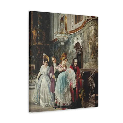 Johann Hamza (1850-1927) The christening - Canvas Wall Art - The Sticker Space