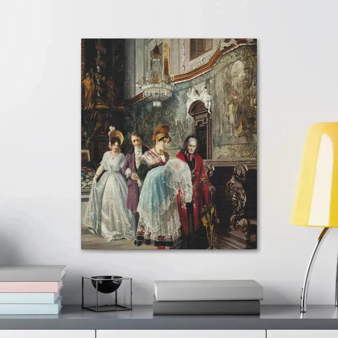 Johann Hamza (1850-1927) The christening - Canvas Wall Art - The Sticker Space