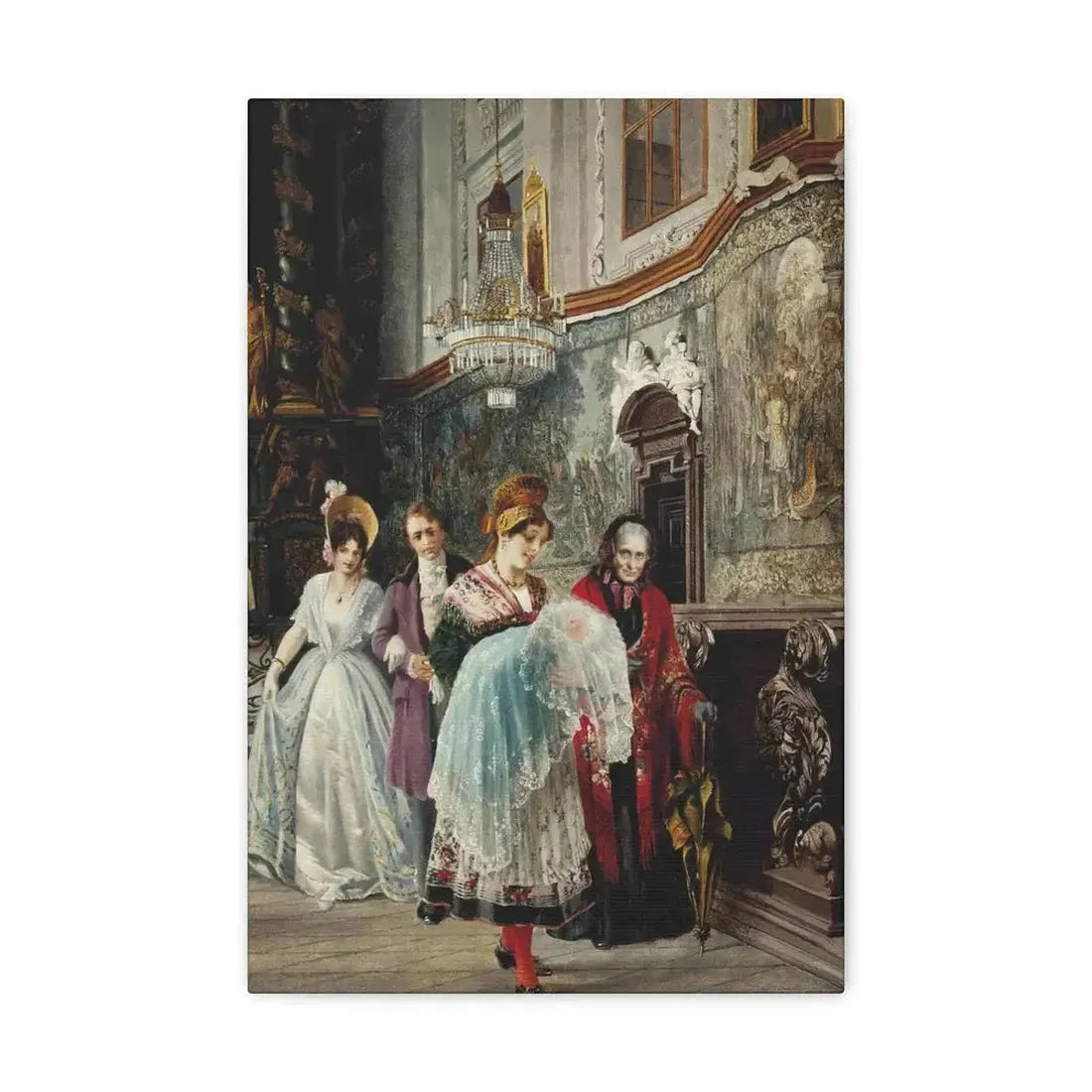 Johann Hamza (1850-1927) The christening - Canvas Wall Art - The Sticker Space