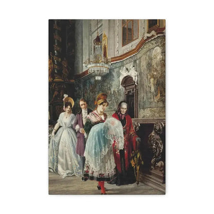 Johann Hamza (1850-1927) The christening - Canvas Wall Art - The Sticker Space