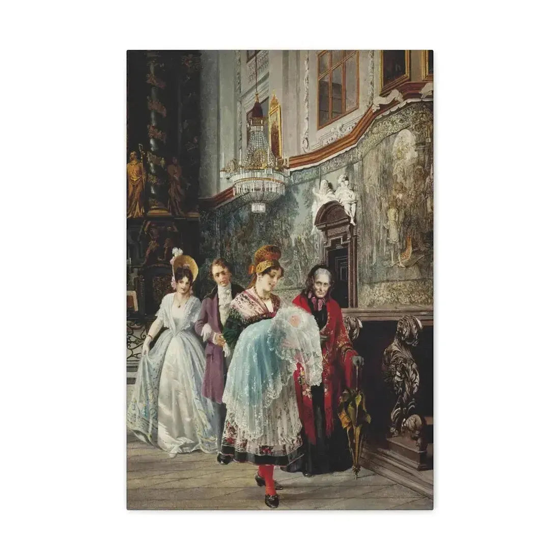 Johann Hamza (1850-1927) The christening - Canvas Wall Art - The Sticker Space