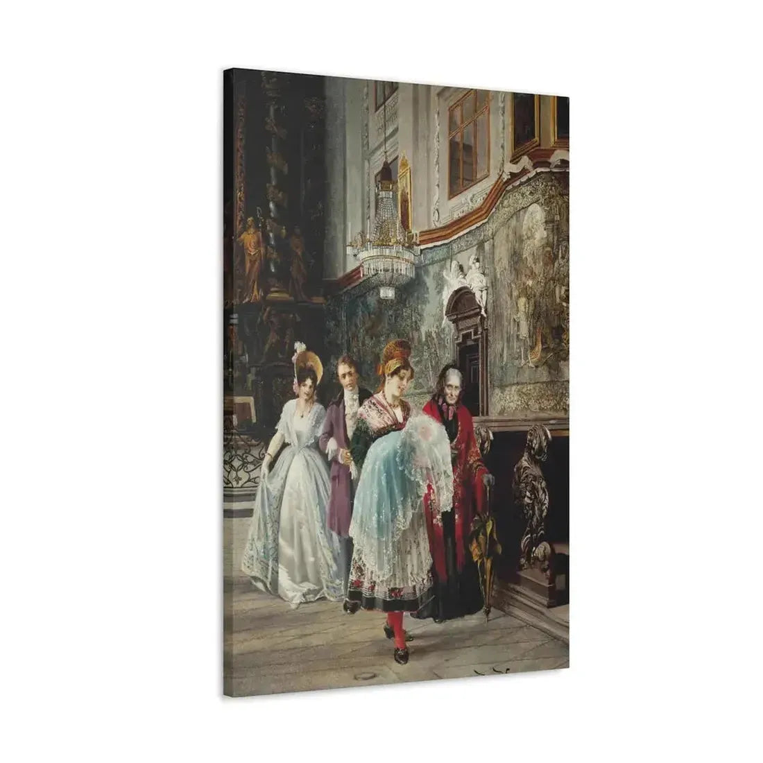 Johann Hamza (1850-1927) The christening - Canvas Wall Art - The Sticker Space