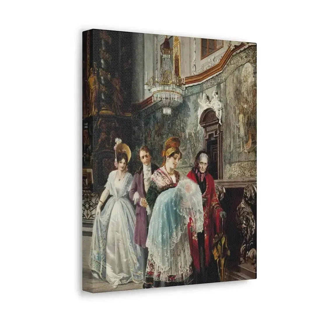 Johann Hamza (1850-1927) The christening - Canvas Wall Art - The Sticker Space