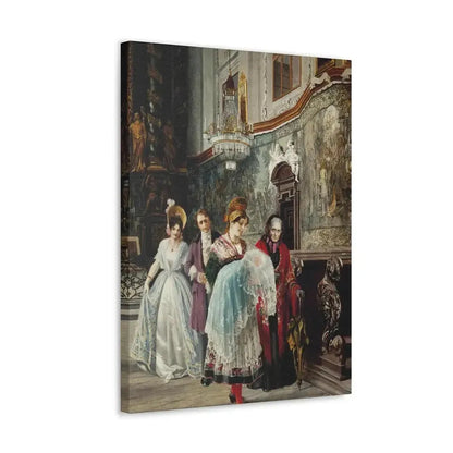 Johann Hamza (1850-1927) The christening - Canvas Wall Art - The Sticker Space