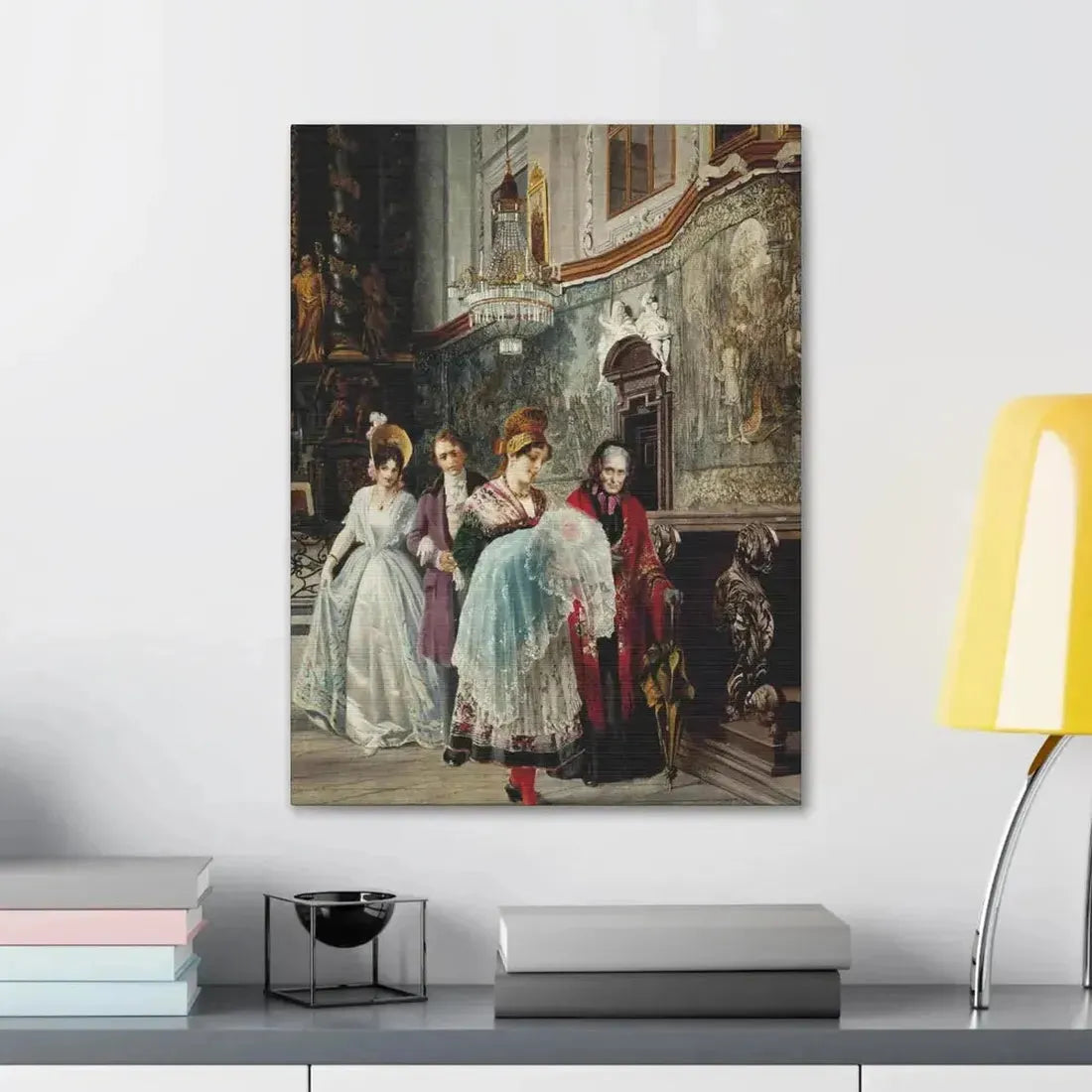 Johann Hamza (1850-1927) The christening - Canvas Wall Art - The Sticker Space