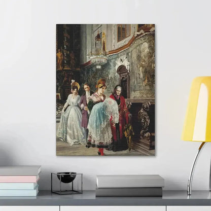 Johann Hamza (1850-1927) The christening - Canvas Wall Art - The Sticker Space