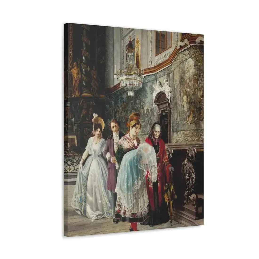 Johann Hamza (1850-1927) The christening - Canvas Wall Art - The Sticker Space