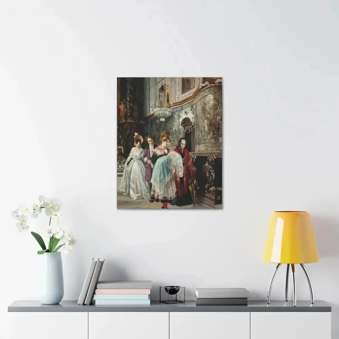 Johann Hamza (1850-1927) The christening - Canvas Wall Art - The Sticker Space