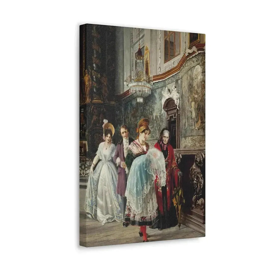 Johann Hamza (1850-1927) The christening - Canvas Wall Art - The Sticker Space
