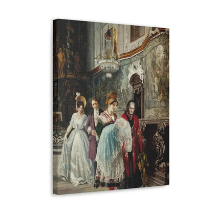 Johann Hamza (1850-1927) The christening - Canvas Wall Art - The Sticker Space