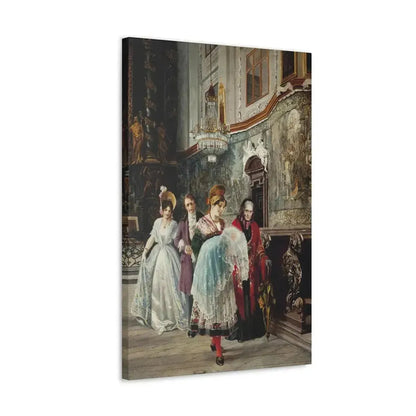 Johann Hamza (1850-1927) The christening - Canvas Wall Art - The Sticker Space