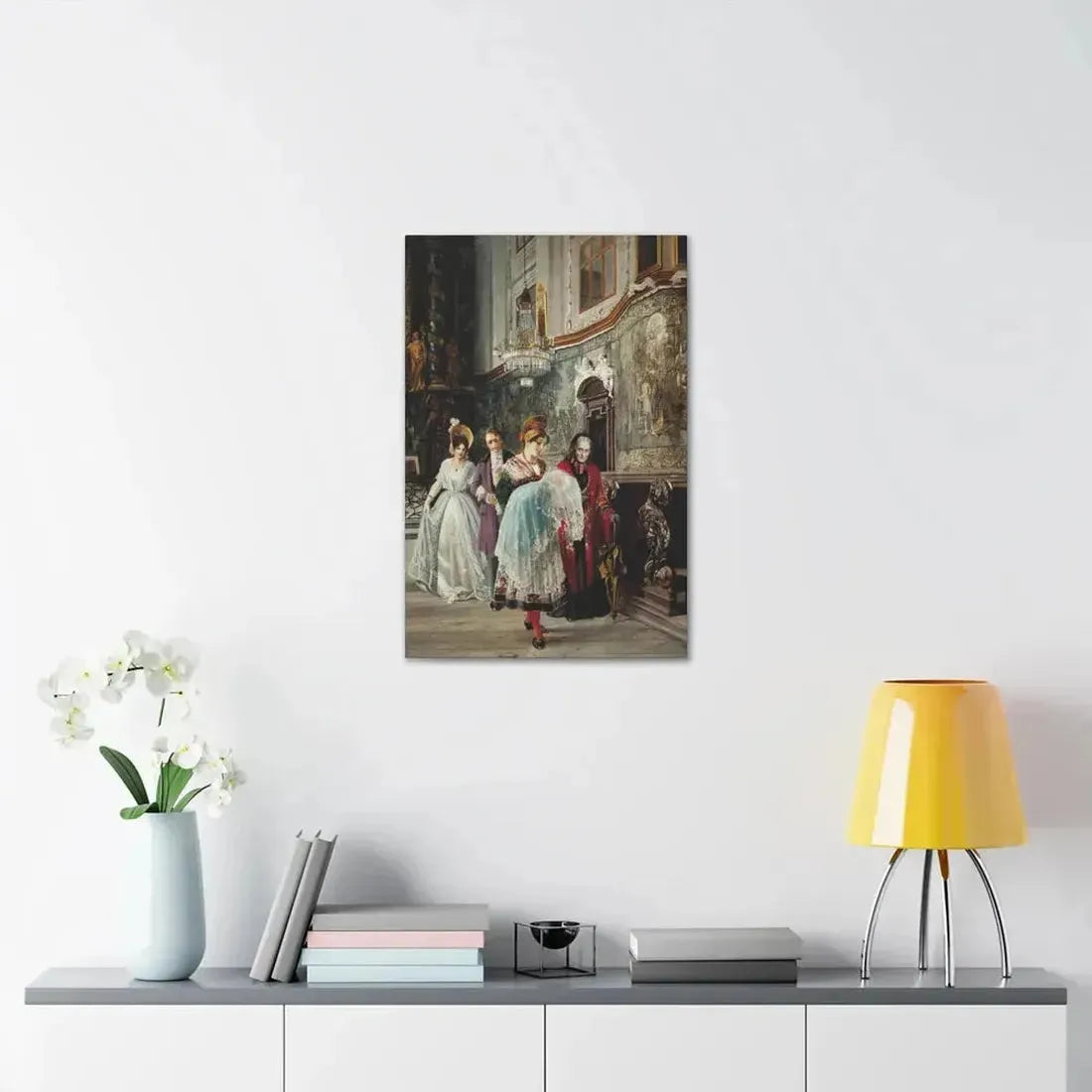 Johann Hamza (1850-1927) The christening - Canvas Wall Art - The Sticker Space