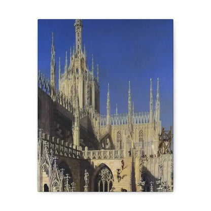 Johann Karl Schultz (1801-1873) Tower of the Milan Cathedral 1829 - Canvas Wall Art 11″ x 14″ 1.25" - The Sticker Space