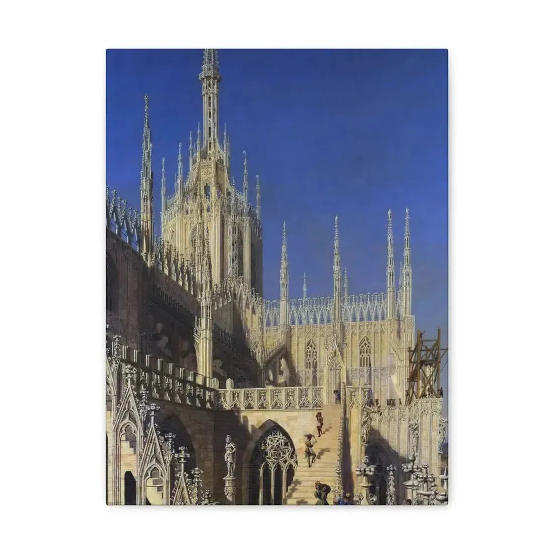 Johann Karl Schultz (1801-1873) Tower of the Milan Cathedral 1829 - Canvas Wall Art 12″ x 16″ 1.25" - The Sticker Space