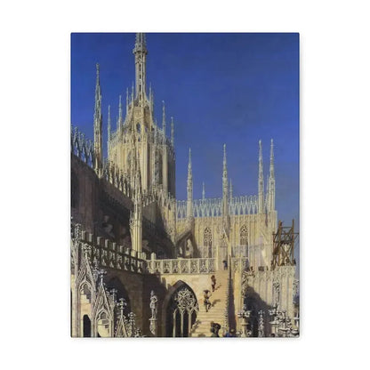 Johann Karl Schultz (1801-1873) Tower of the Milan Cathedral 1829 - Canvas Wall Art 12″ x 16″ 1.25" - The Sticker Space