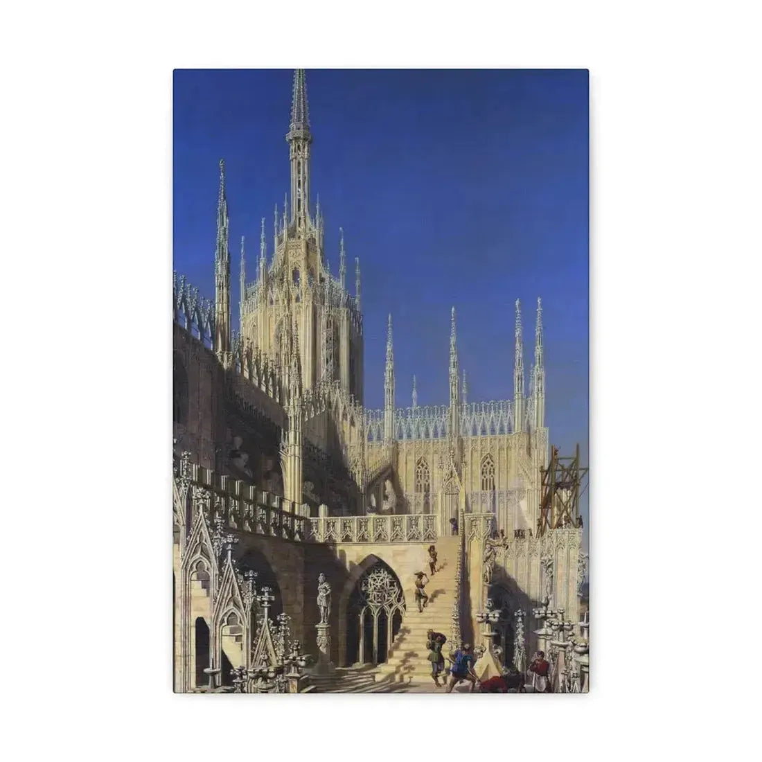 Johann Karl Schultz (1801-1873) Tower of the Milan Cathedral 1829 - Canvas Wall Art 12" x 18" 1.25" - The Sticker Space