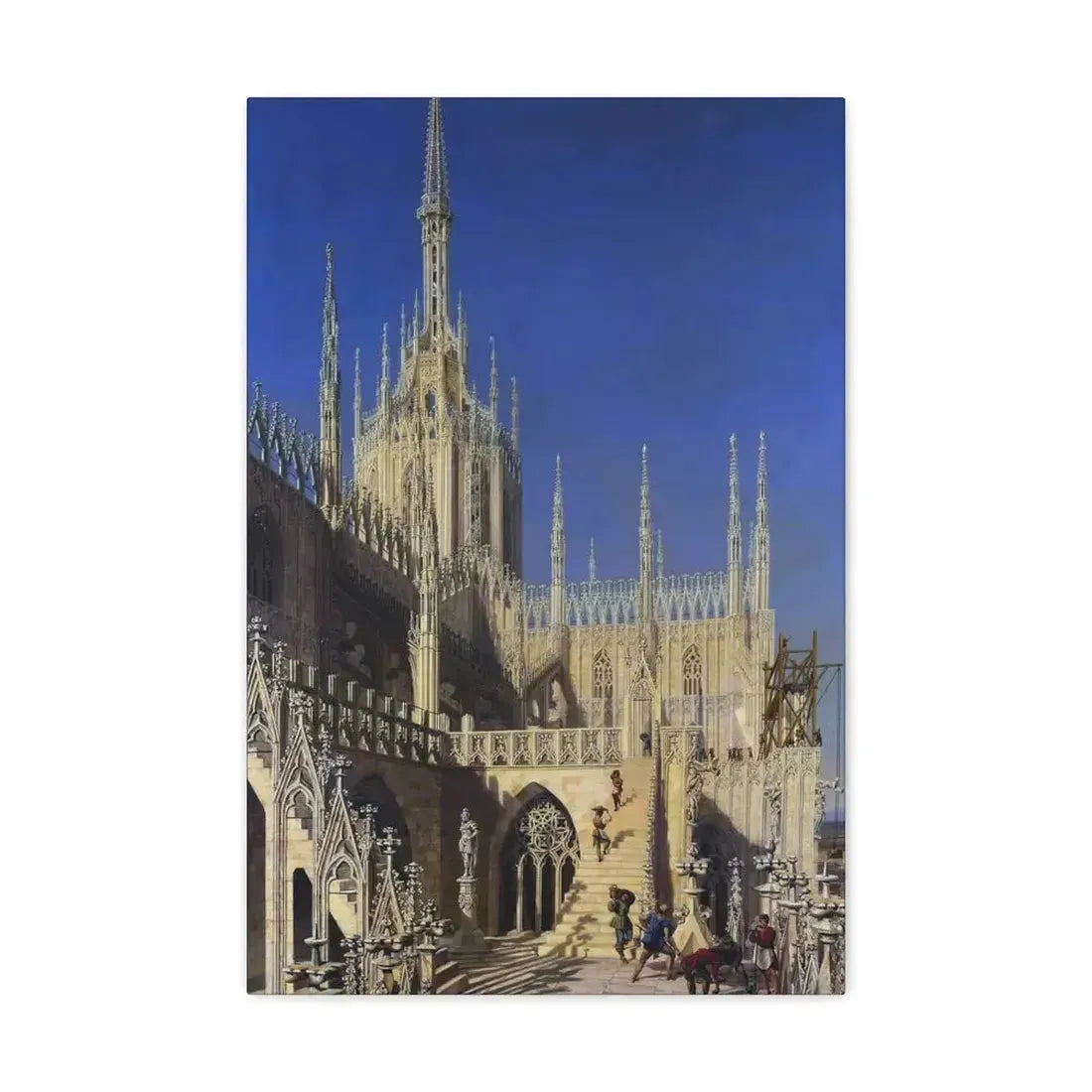 Johann Karl Schultz (1801-1873) Tower of the Milan Cathedral 1829 - Canvas Wall Art 16″ x 24″ 1.25" - The Sticker Space