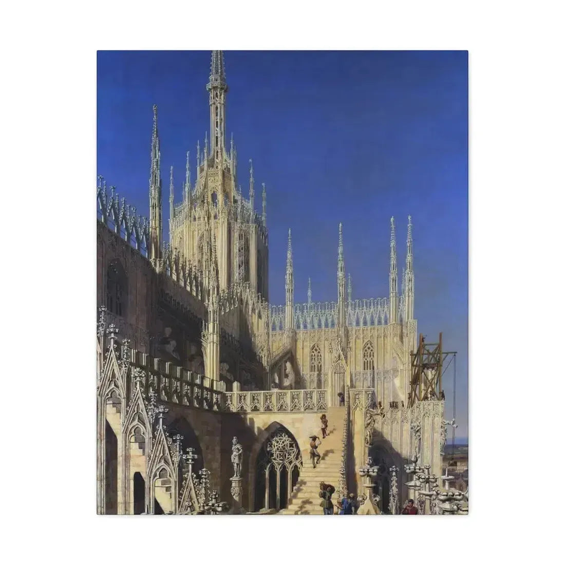 Johann Karl Schultz (1801-1873) Tower of the Milan Cathedral 1829 - Canvas Wall Art 24″ x 30″ 1.25" - The Sticker Space