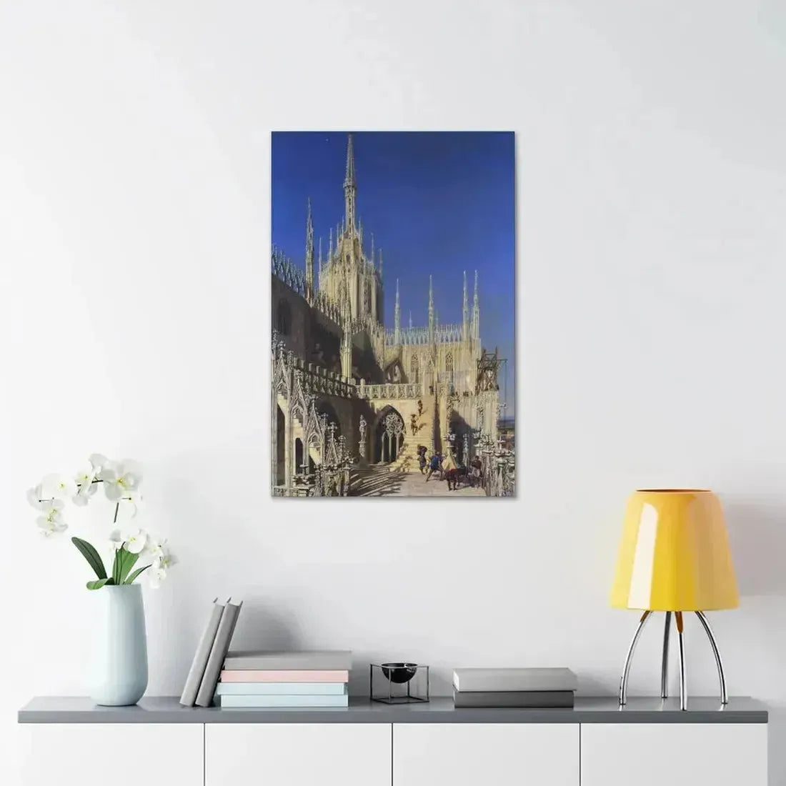 Johann Karl Schultz (1801-1873) Tower of the Milan Cathedral 1829 - Canvas Wall Art - The Sticker Space