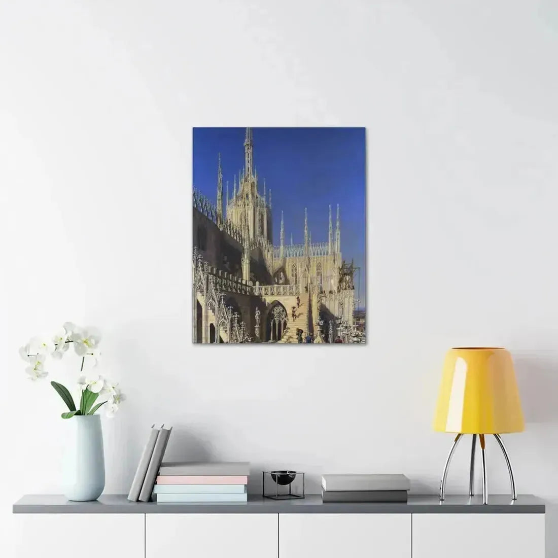 Johann Karl Schultz (1801-1873) Tower of the Milan Cathedral 1829 - Canvas Wall Art - The Sticker Space