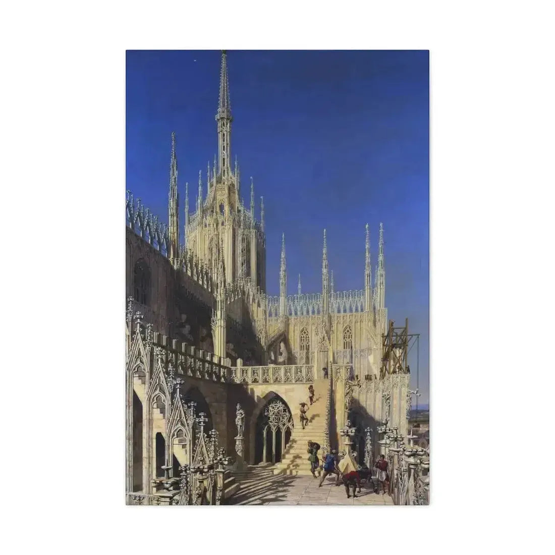 Johann Karl Schultz (1801-1873) Tower of the Milan Cathedral 1829 - Canvas Wall Art - The Sticker Space