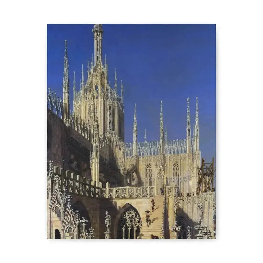 Johann Karl Schultz (1801-1873) Tower of the Milan Cathedral 1829 - Canvas Wall Art - The Sticker Space
