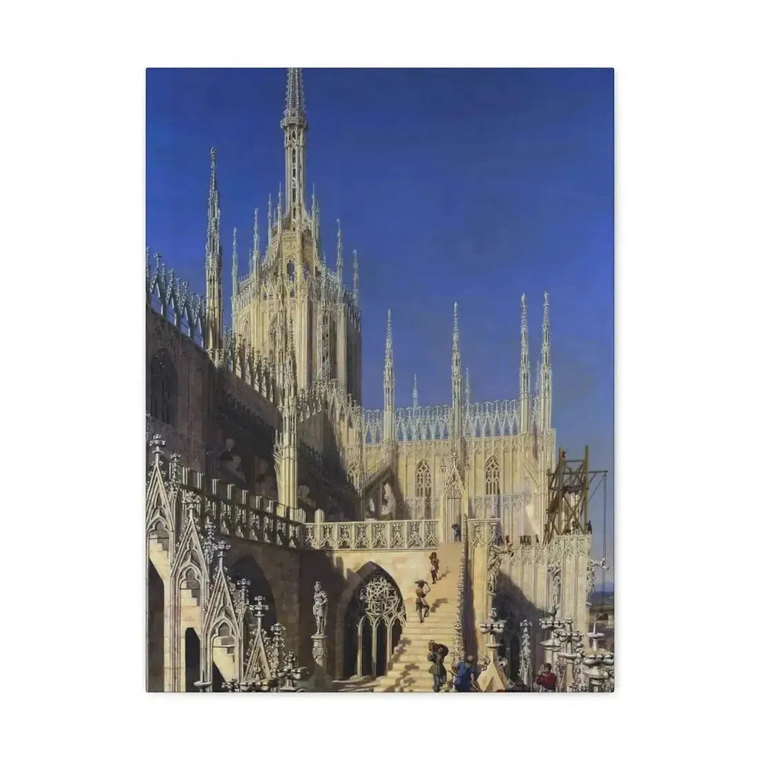 Johann Karl Schultz (1801-1873) Tower of the Milan Cathedral 1829 - Canvas Wall Art - The Sticker Space