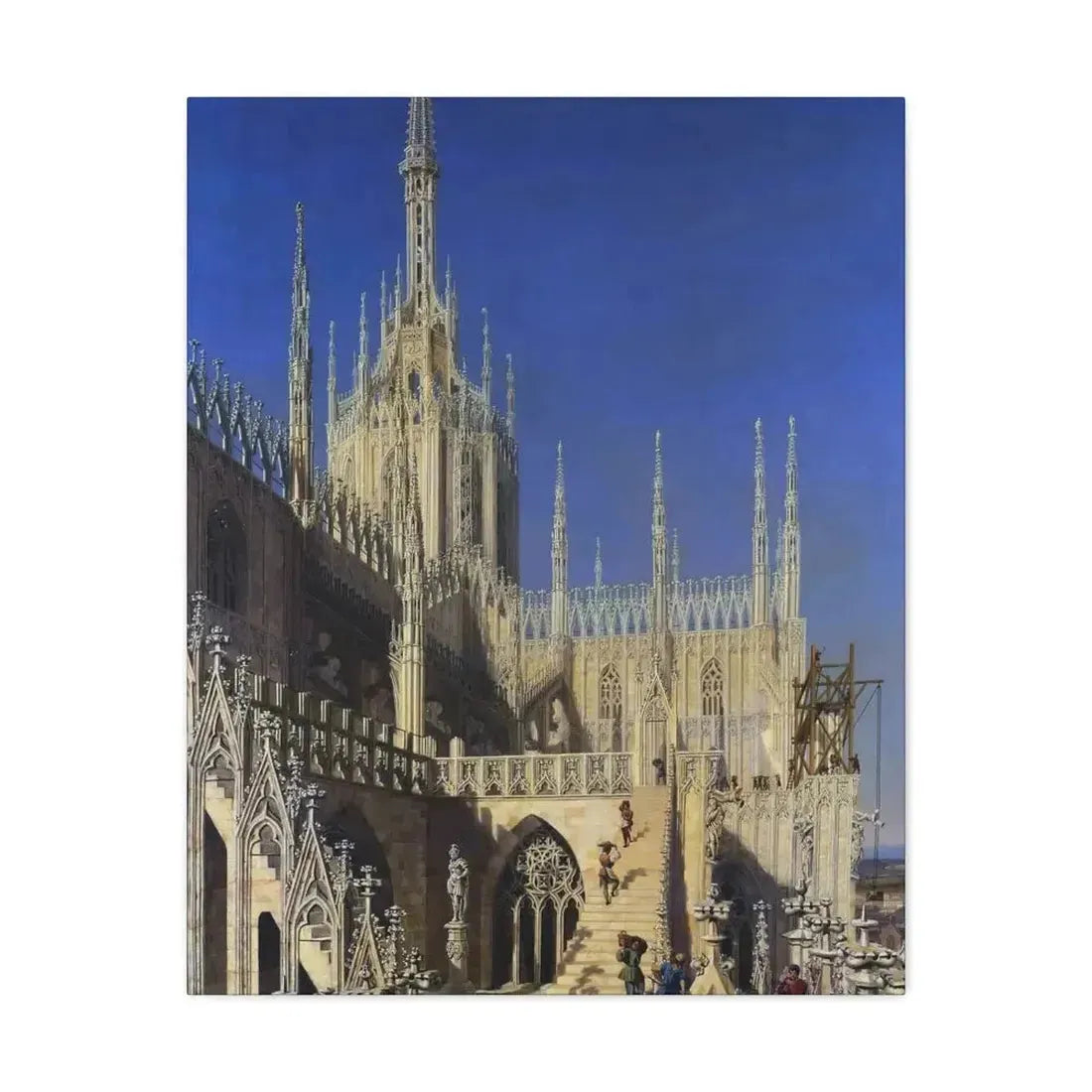 Johann Karl Schultz (1801-1873) Tower of the Milan Cathedral 1829 - Canvas Wall Art - The Sticker Space