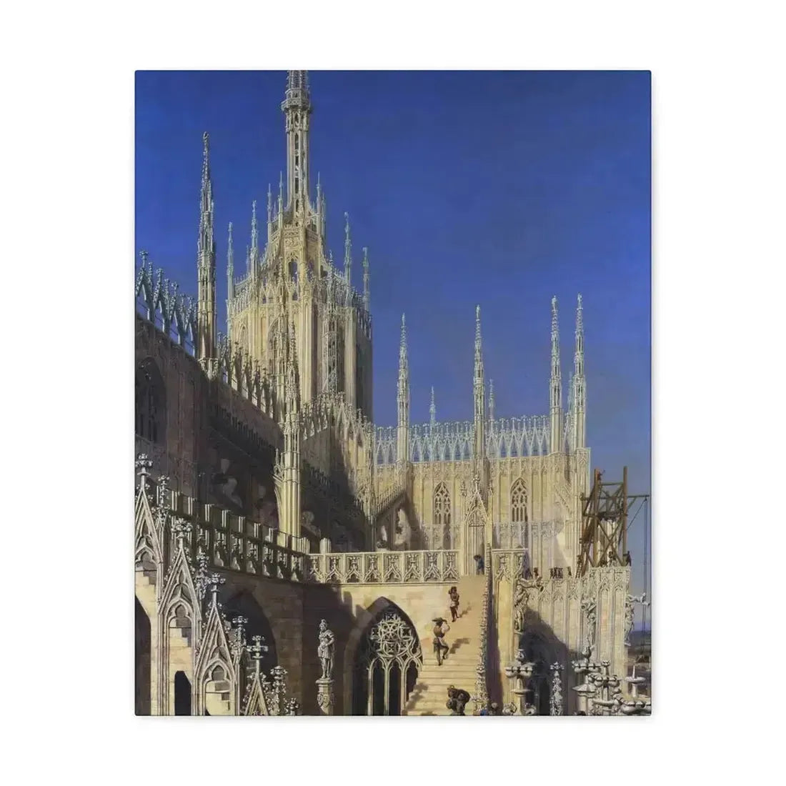 Johann Karl Schultz (1801-1873) Tower of the Milan Cathedral 1829 - Canvas Wall Art - The Sticker Space