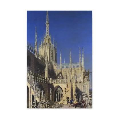 Johann Karl Schultz (1801-1873) Tower of the Milan Cathedral 1829 - Canvas Wall Art - The Sticker Space