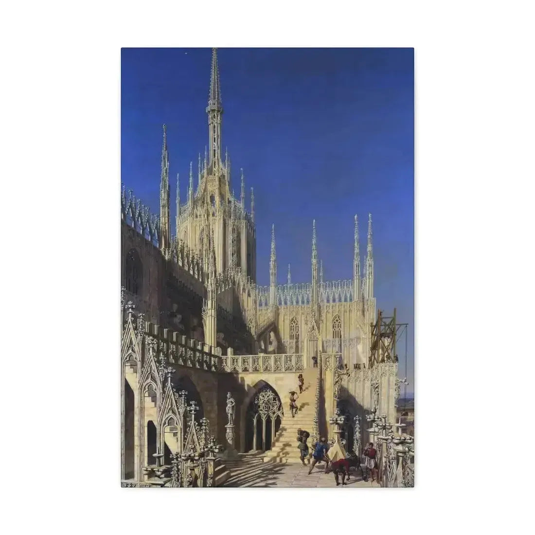Johann Karl Schultz (1801-1873) Tower of the Milan Cathedral 1829 - Canvas Wall Art - The Sticker Space