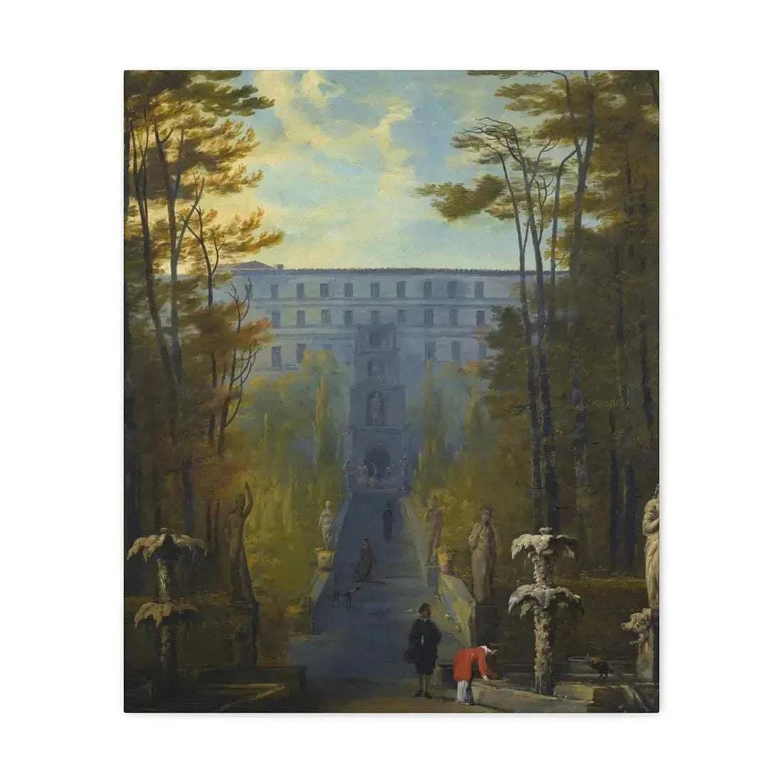 Johann Wilhelm Baur (1607-1641) Tivoli, a View of the Villa D'Este and the Gardens - Canvas Wall Art 20″ x 24″ 1.25" - The Sticker Space