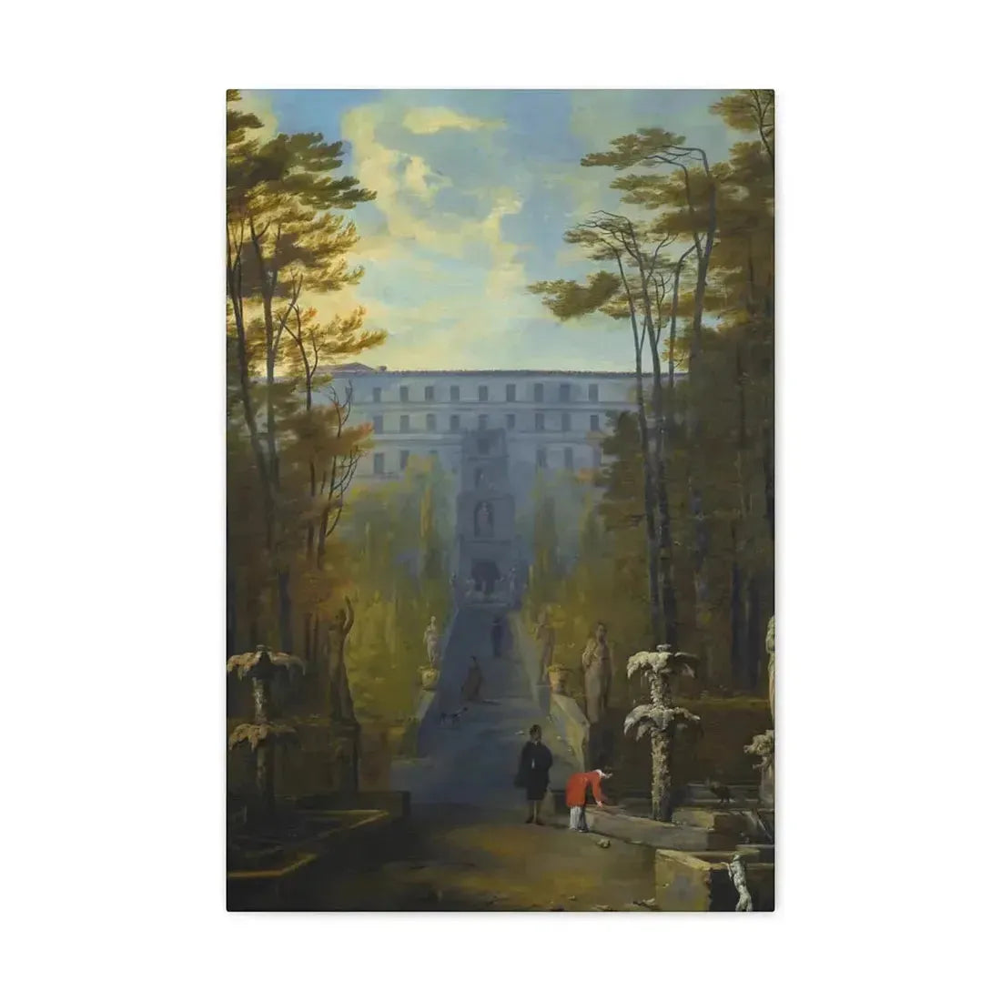 Johann Wilhelm Baur (1607-1641) Tivoli, a View of the Villa D'Este and the Gardens - Canvas Wall Art - The Sticker Space