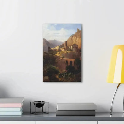 Johann Wilhelm Schirmer (1807-1863) Italian monastery on wood - Canvas Wall Art - The Sticker Space