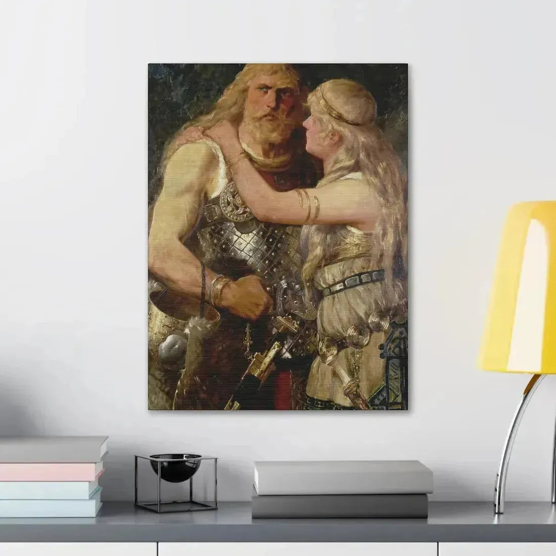 Johannes Gehrts (1855-1921) Armin verabschiedet sich von Thusnelda - 1884 - Canvas Wall Art - The Sticker Space