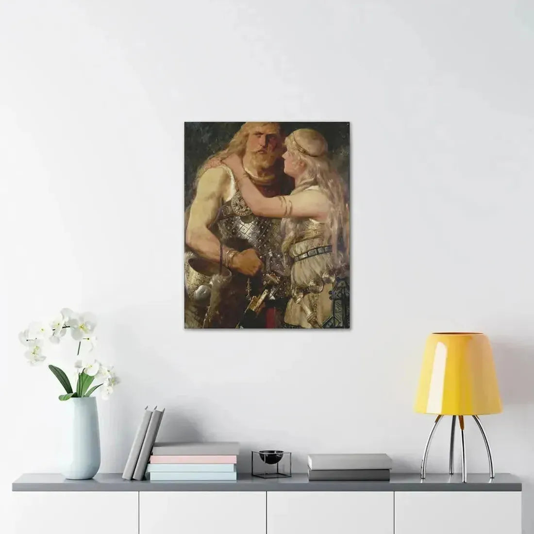 Johannes Gehrts (1855-1921) Armin verabschiedet sich von Thusnelda - 1884 - Canvas Wall Art - The Sticker Space