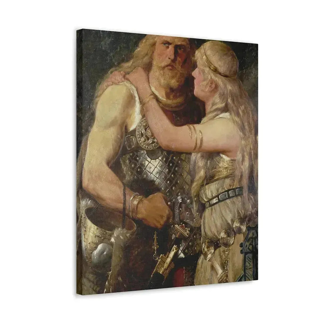 Johannes Gehrts (1855-1921) Armin verabschiedet sich von Thusnelda - 1884 - Canvas Wall Art - The Sticker Space