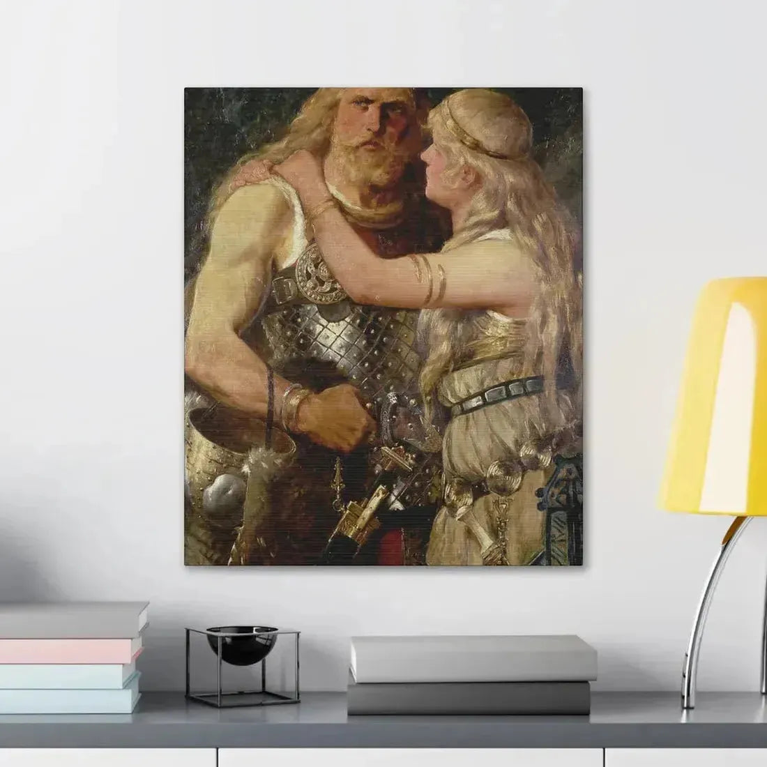 Johannes Gehrts (1855-1921) Armin verabschiedet sich von Thusnelda - 1884 - Canvas Wall Art - The Sticker Space