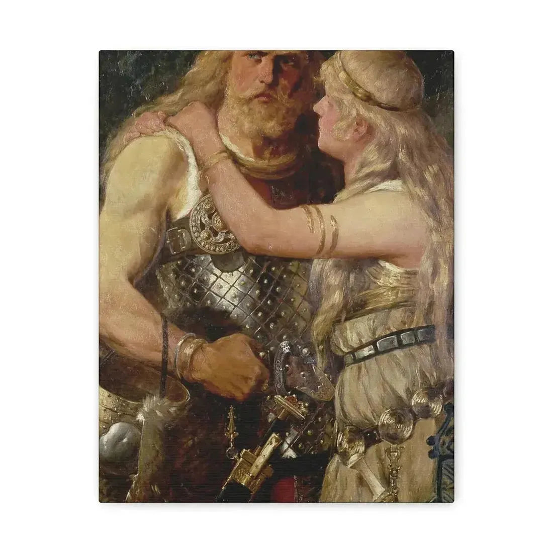 Johannes Gehrts (1855-1921) Armin verabschiedet sich von Thusnelda - 1884 - Canvas Wall Art - The Sticker Space