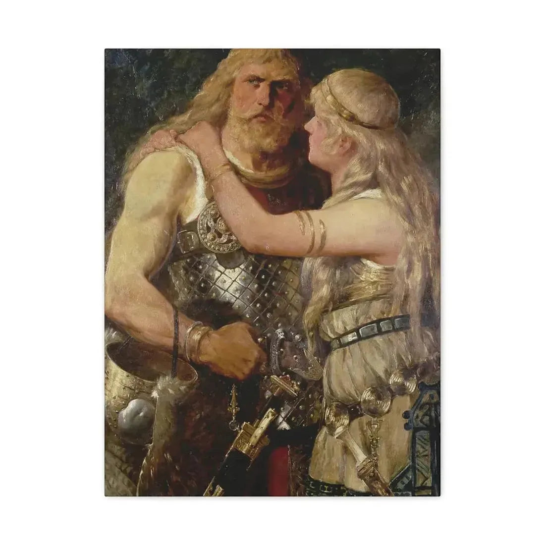 Johannes Gehrts (1855-1921) Armin verabschiedet sich von Thusnelda - 1884 - Canvas Wall Art - The Sticker Space