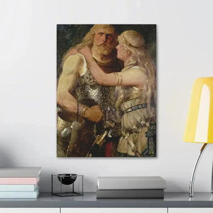 Johannes Gehrts (1855-1921) Armin verabschiedet sich von Thusnelda - 1884 - Canvas Wall Art - The Sticker Space